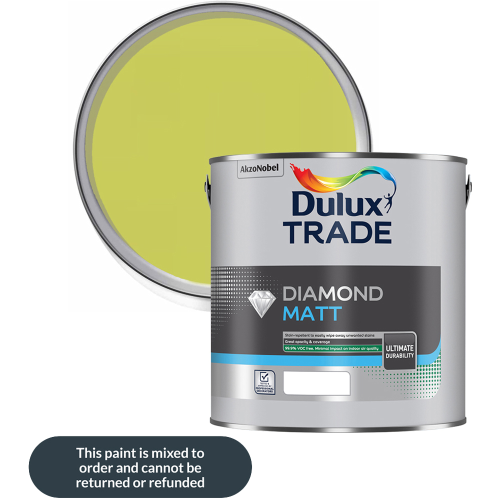 Dulux Trade Luscious Lime Walls and Ceilings Diamond Matt Paint 2.5L Image 1
