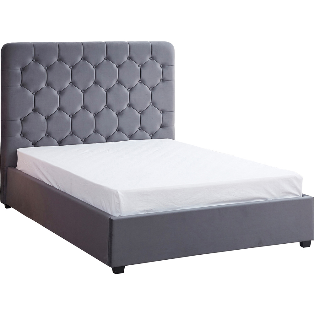 Seconique Madison Double Grey Velvet Fabric Bed Frame Image 3