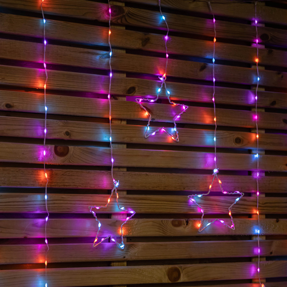 Samuel Alexander FlexiBrights 258 Rainbow LED Star Clear Cable Curtain Light 1.2 x 1.2m Image 6