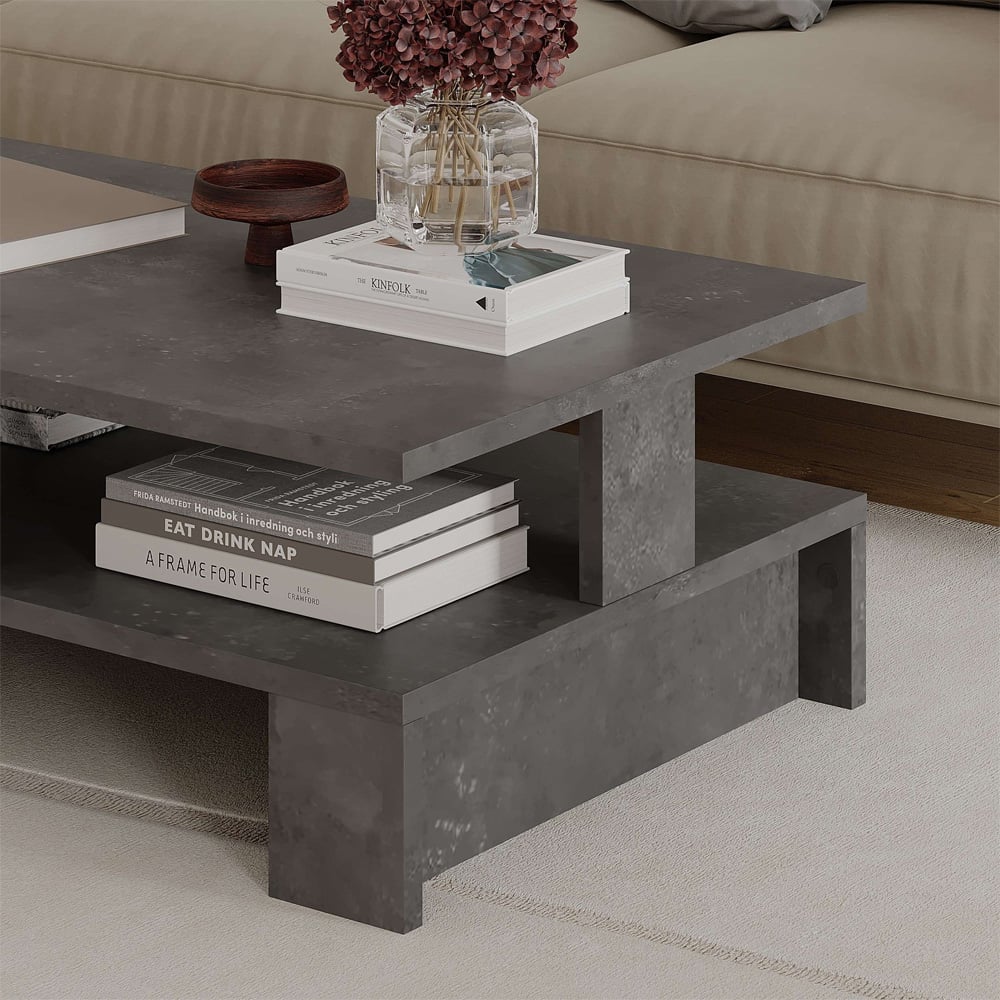 Decortie Mansu Retro Grey Coffee Table Image 3