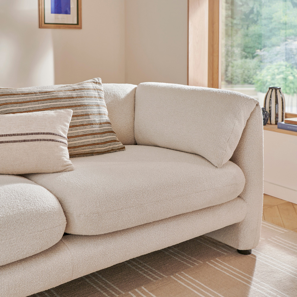 Harlow 3 Seater Cream Boucle Fabric Sofa Image 2