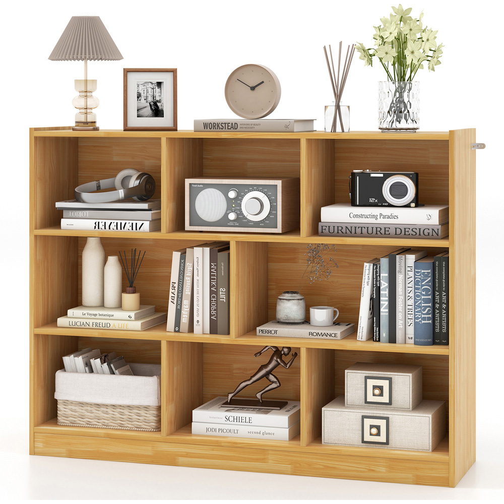 Costway 8 Cube Yellow Wooden Bookcase Image 3