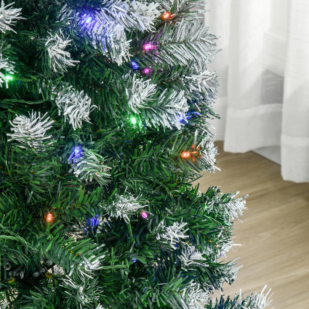 Everglow Colourful LED Pre-Lit Pencil Slim Green Artificial Christmas Tree 5ft Image 3