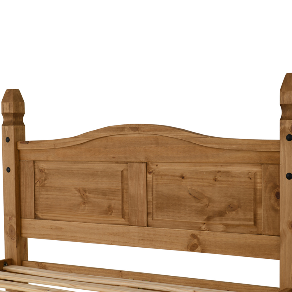 Seconique Corona Double Distressed Waxed Pine Low End Bed Image 5