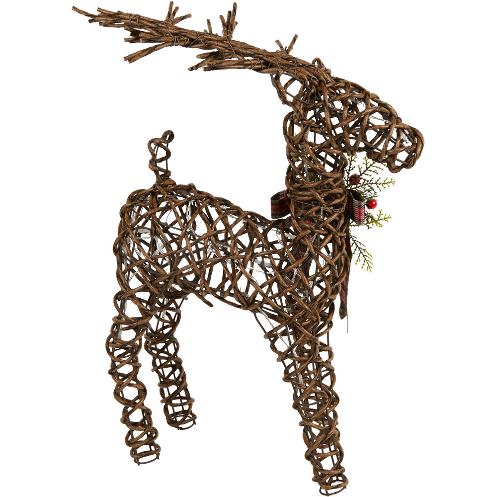 LED Wicker Effect Reindeer Decoration Brown Image 4