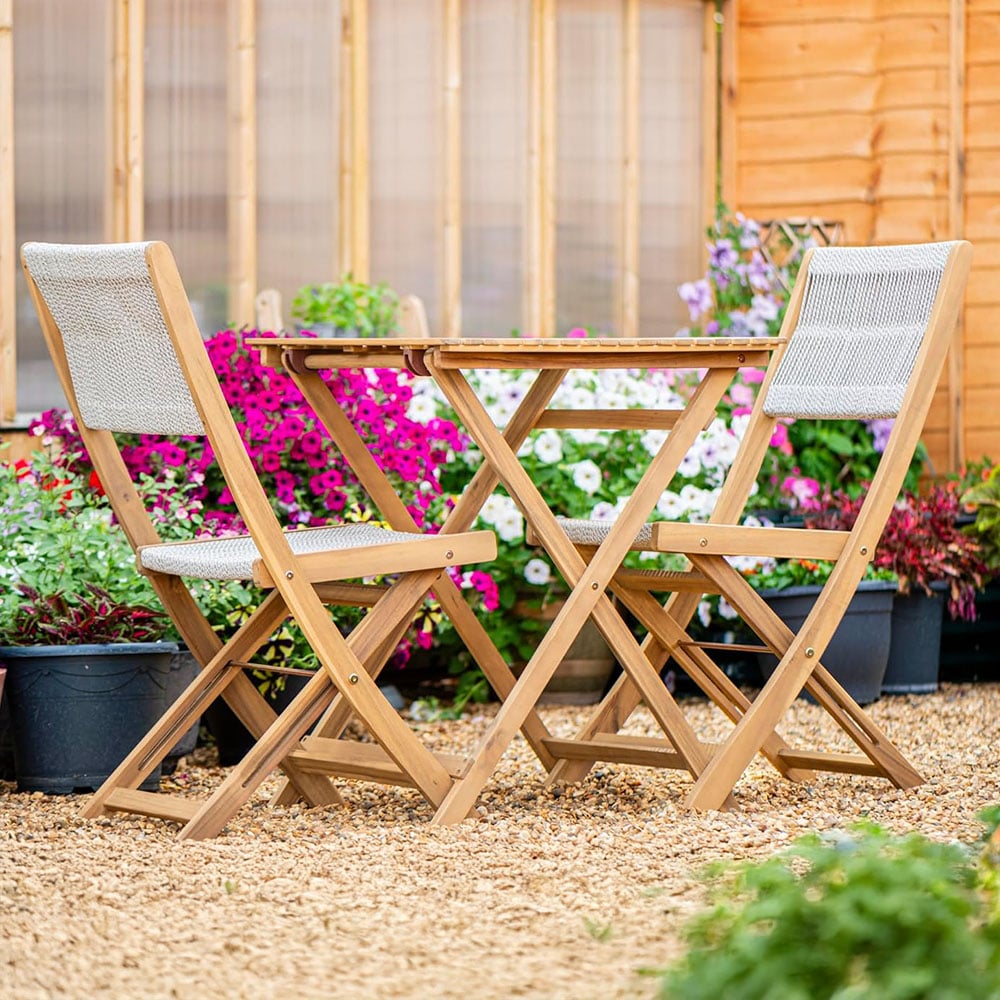 Garden Gear Arwen 2 Seater Acacia Hardwood Rope Bistro Set Image 1