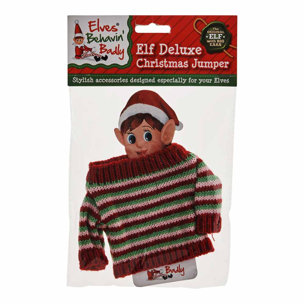 Elves Behavin Badly Knitted Christmas Jumper Image