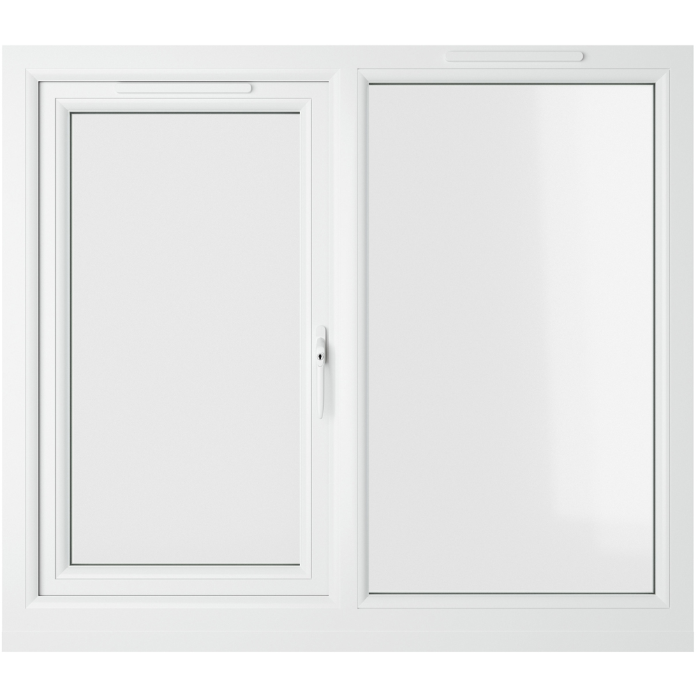 Crystal Black and White RH Side Hung Next to a Fixed Clear Double Glazed Window 1190 x 1190mm Image 3