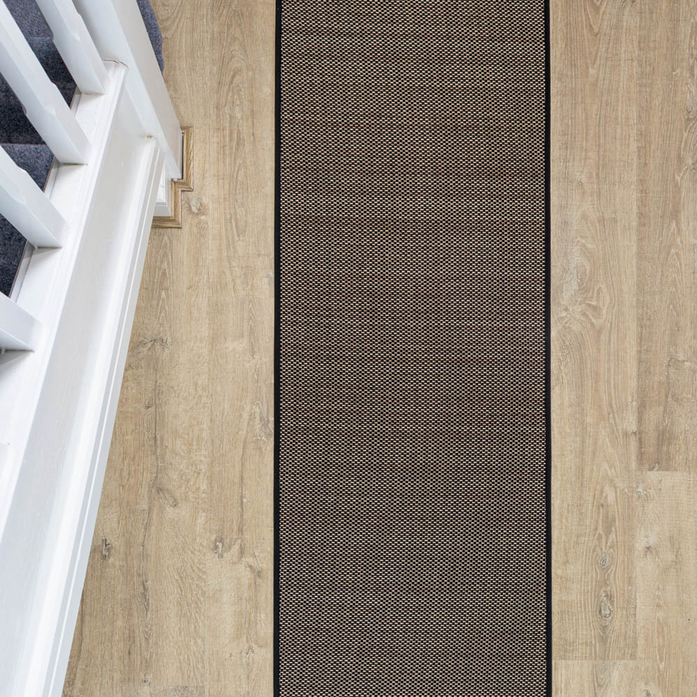 JVL Antarra Black and Brown Rubber Backed Door Runner 50 x 150cm Image 6