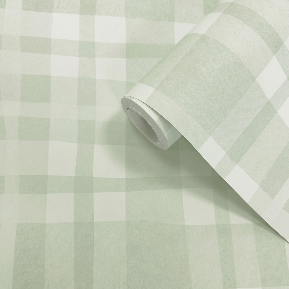 Holden Decor Ivy Plaid Sage Wallpaper Image 2