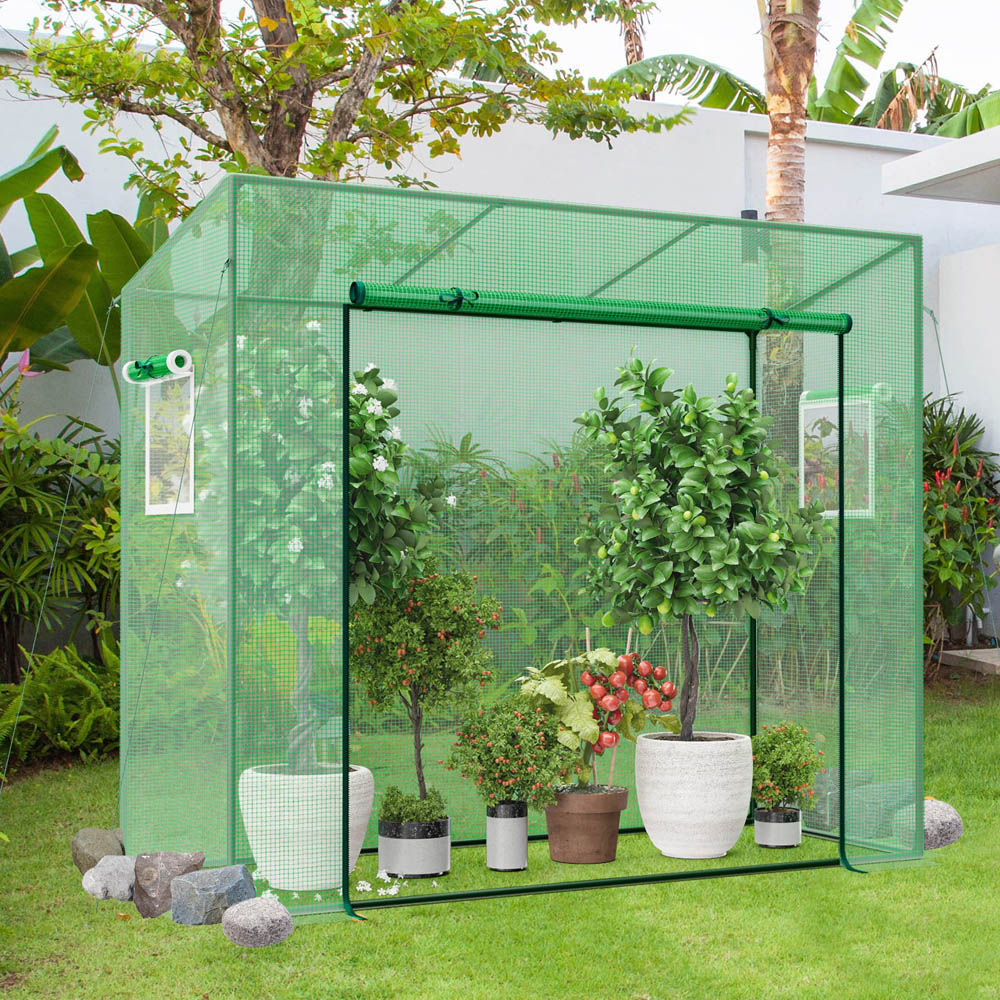 Costway Outdoor Walk-in Greenhouse with PE Cover Image 4