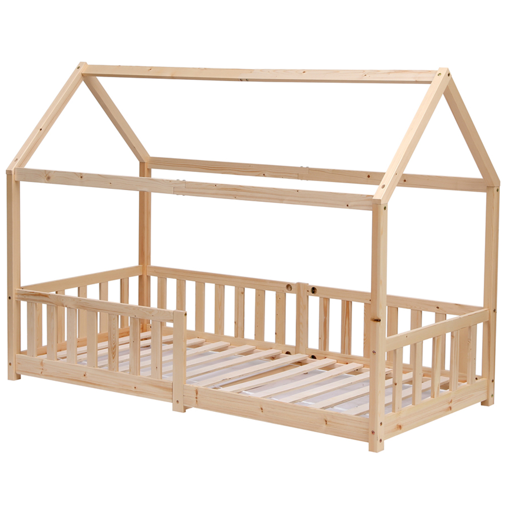 Portland Wood House Natural Kids Bed Frame Image 2