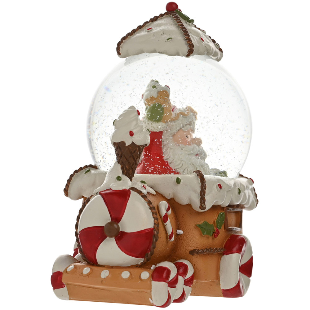 The Seasonal Gift Co. Santa and Friends Gingerbread Train with Santa Snow Globe 9cm Image 3