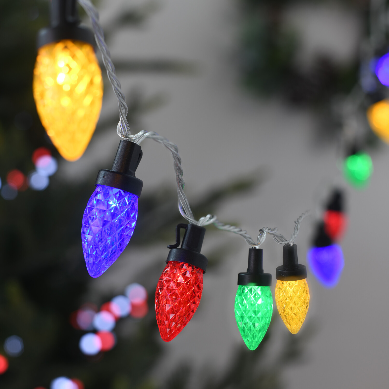 Christmas Multicolour Cone String Light Chain Image 1