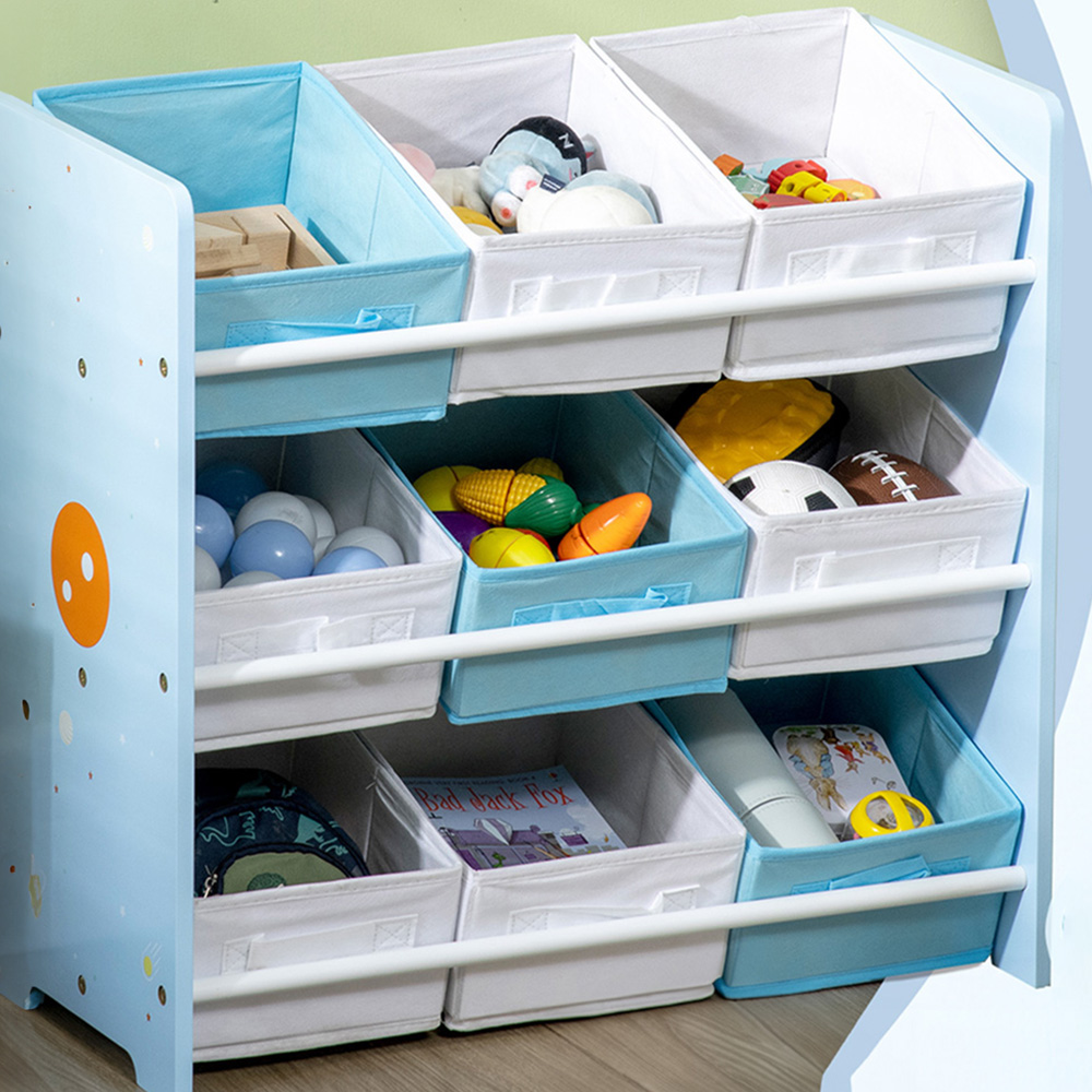 Playful Haven Blue 9 Baskets Kids Storage Unit Image 1