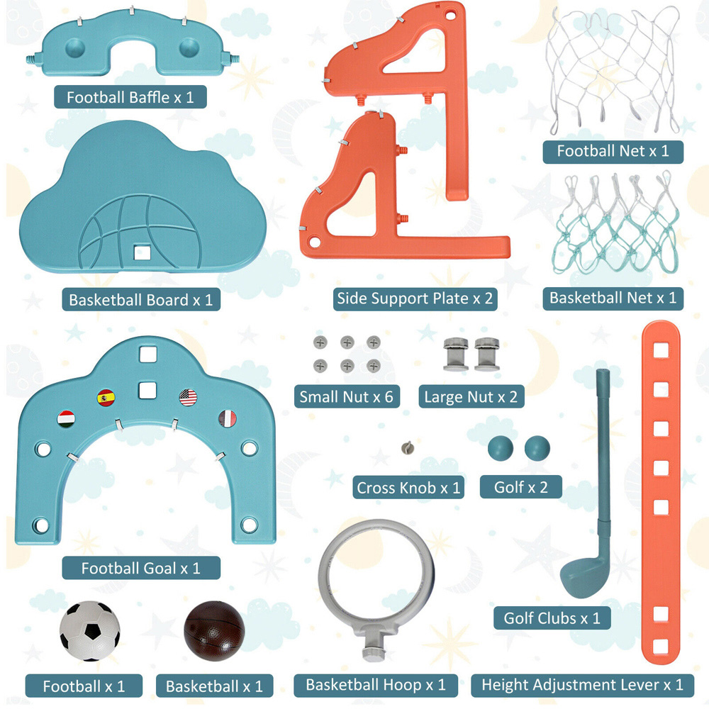 Costway Green 3 in 1 Basketball Hoop Set Image 6