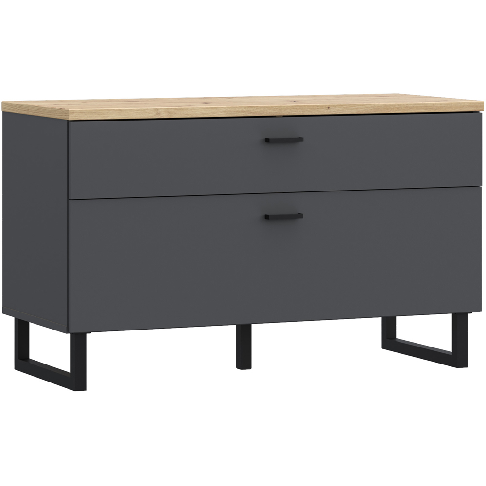 Florence Klara Single Door Single Drawer Grey and Oak TV Unit Image 2