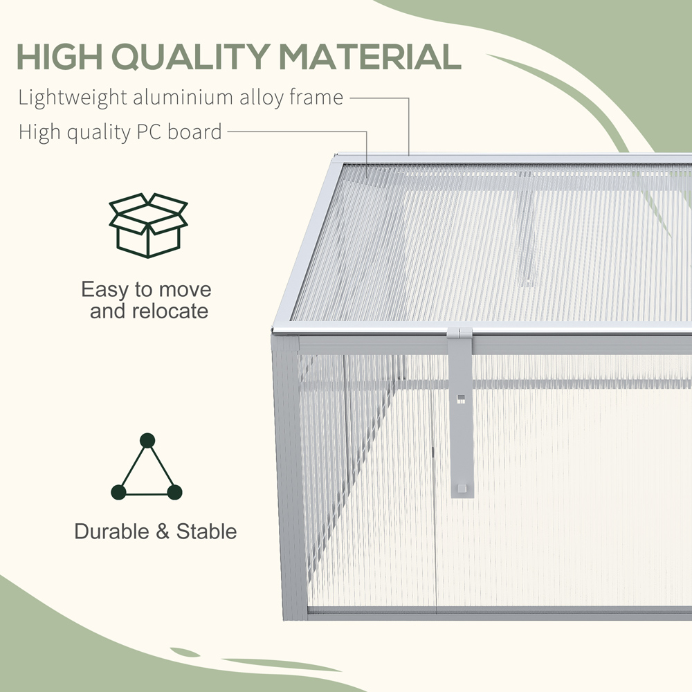Outsunny 2 Level Adjustable Roof Aluminium Cold Frame Image 5