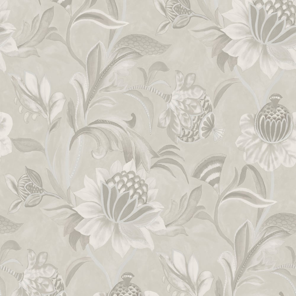 Holden Cecelia Jacobean Dove Grey Wallpaper Image 1
