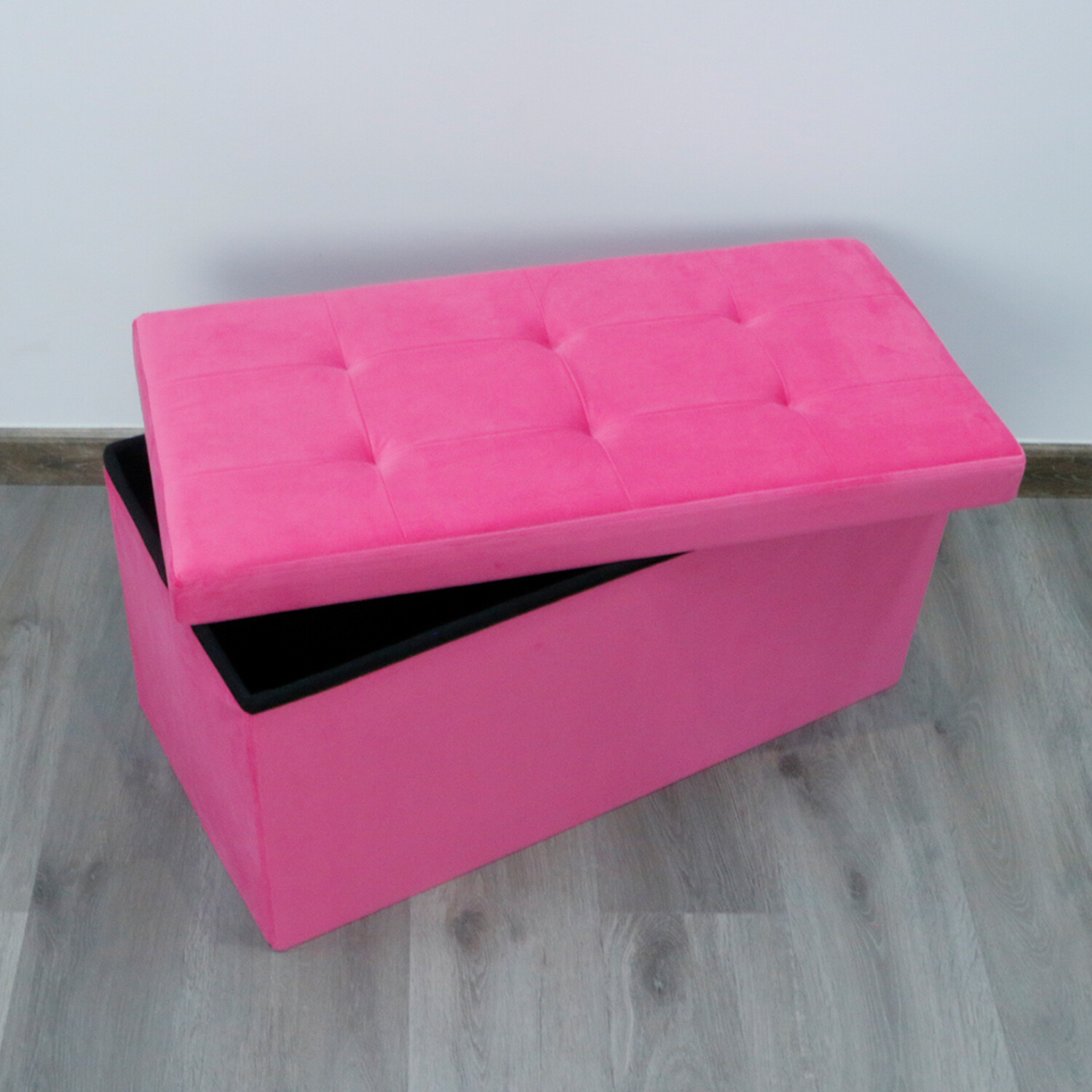 Seville Pink Brushed Velvet Storage Box Image 8