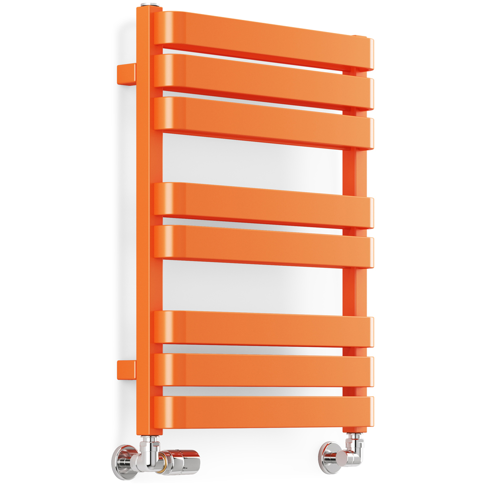 Terma Warp T Bold Matt Orange Heated Towel Rail 1569 BTU 655 x 500mm Image 1