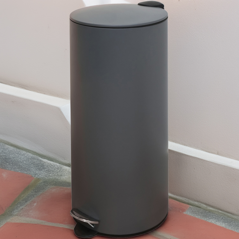 My Home Round Pedal Bin 30L Charcoal Image 6