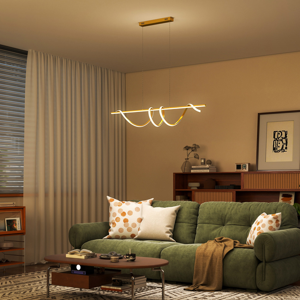 Portland Gold Tone LED Pendant Light Image 4