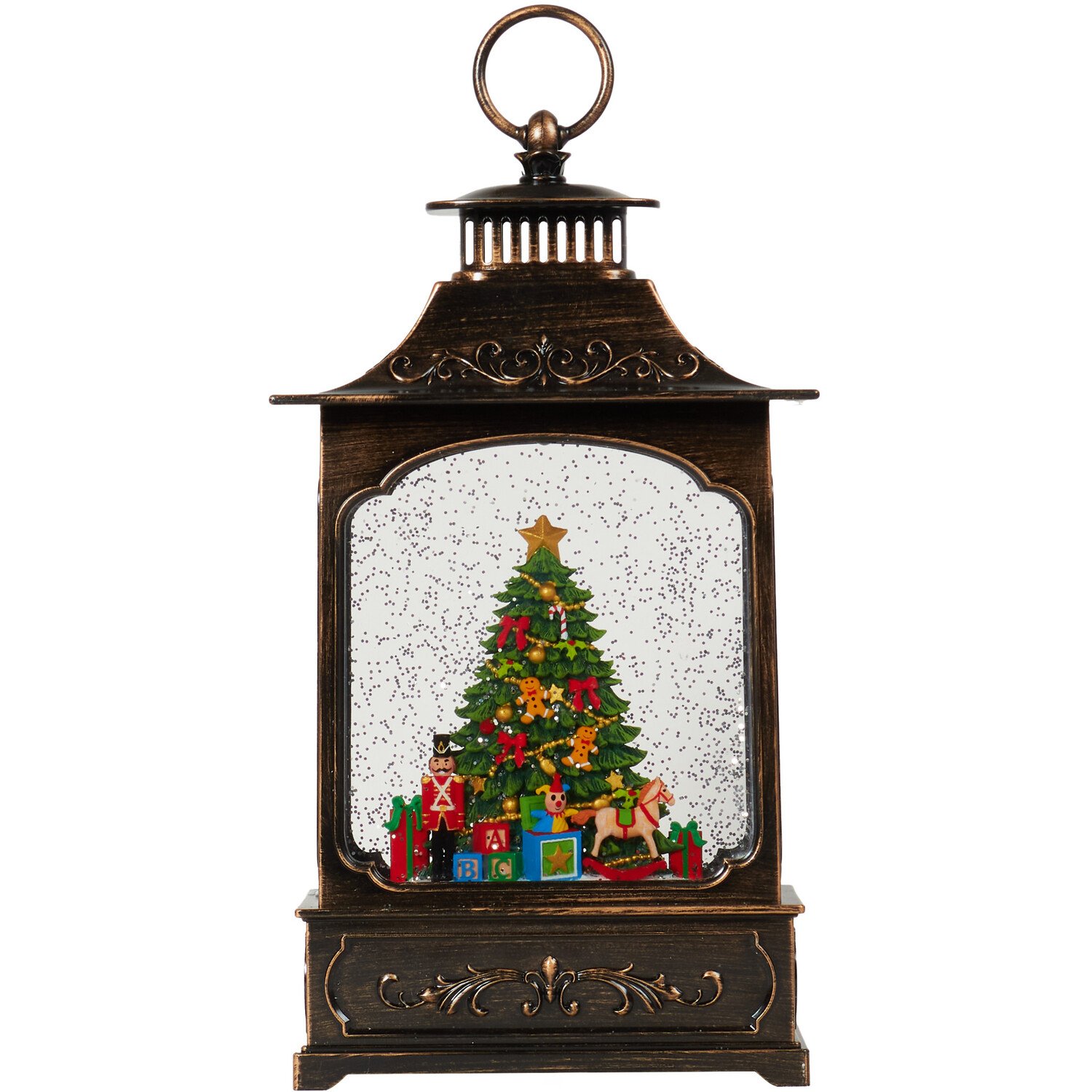 LED Christmas Tree Scene Lantern - Bronze Image 1