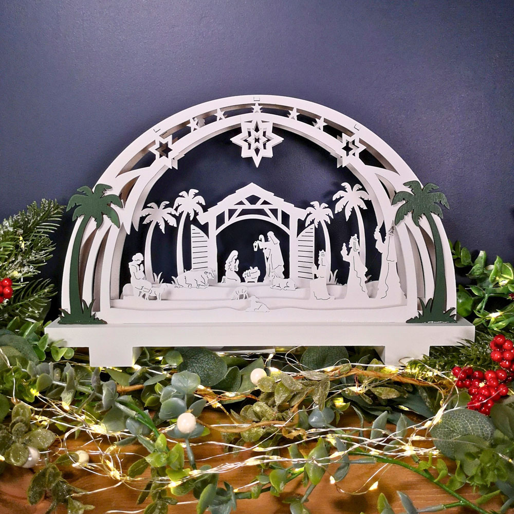 Samuel Alexander LED Wooden Arch Nativity Scene Christmas Decoration Image 4