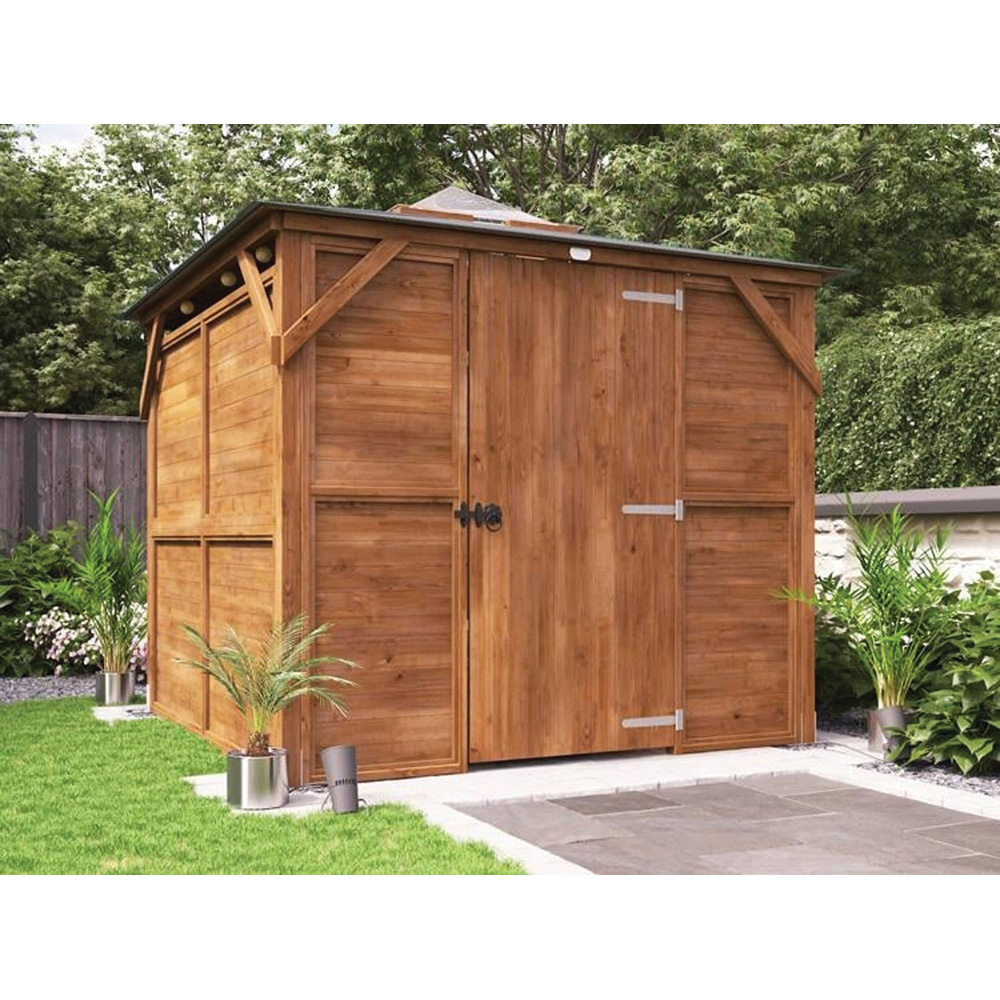 Dunster House Erin 2.5 x 2.5m Brown Superfelt Garden Gazebo with Solid Wall Sides Image 3
