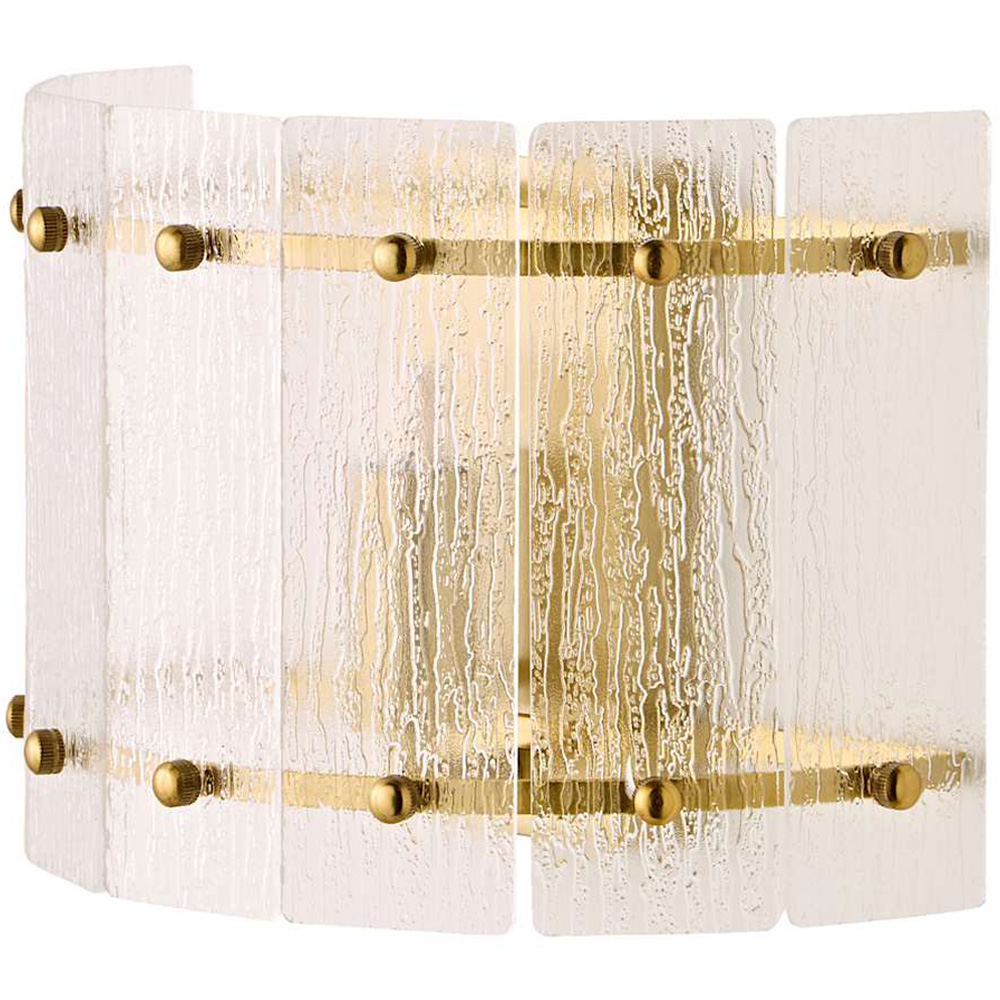ValueLights Darcy Frosted Acrylic Shade Brushed Gold Wall Light with Bulb Image 1
