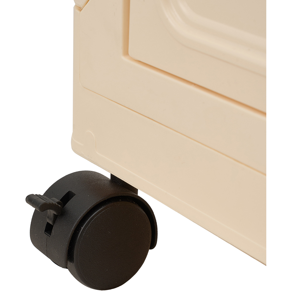 Living and Home 3-Tier Cream Foldable Storage Cabinet with Castors Image 6