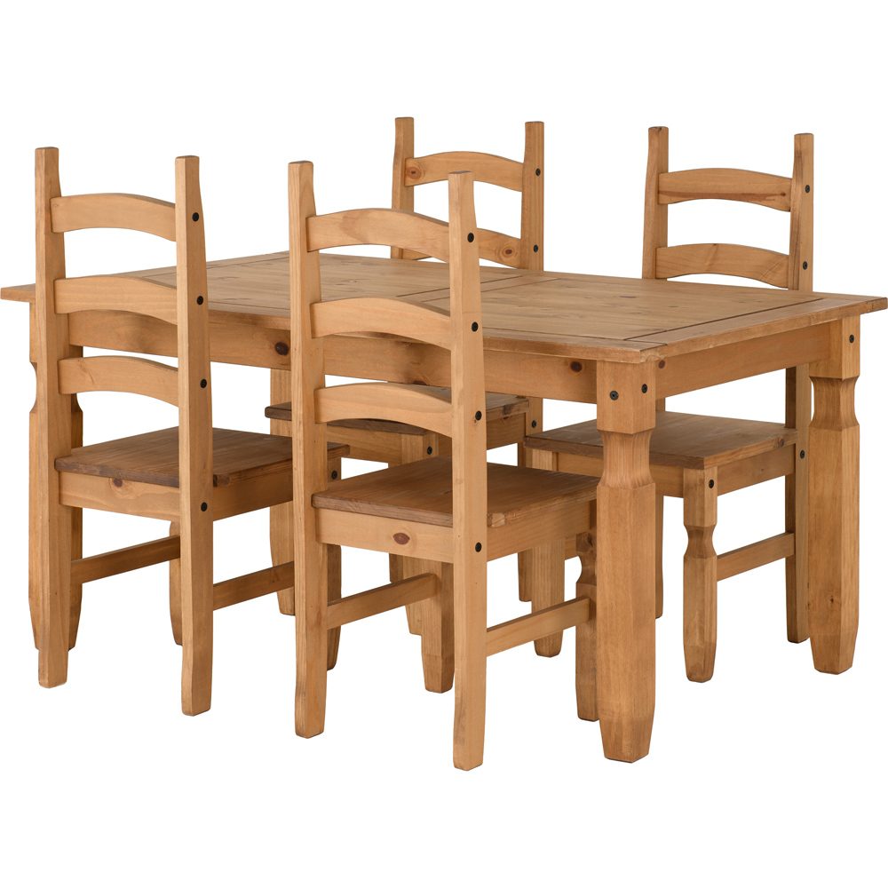 Seconique Corona 4 Seater Dining Set Distressed Waxed Pine Image 2