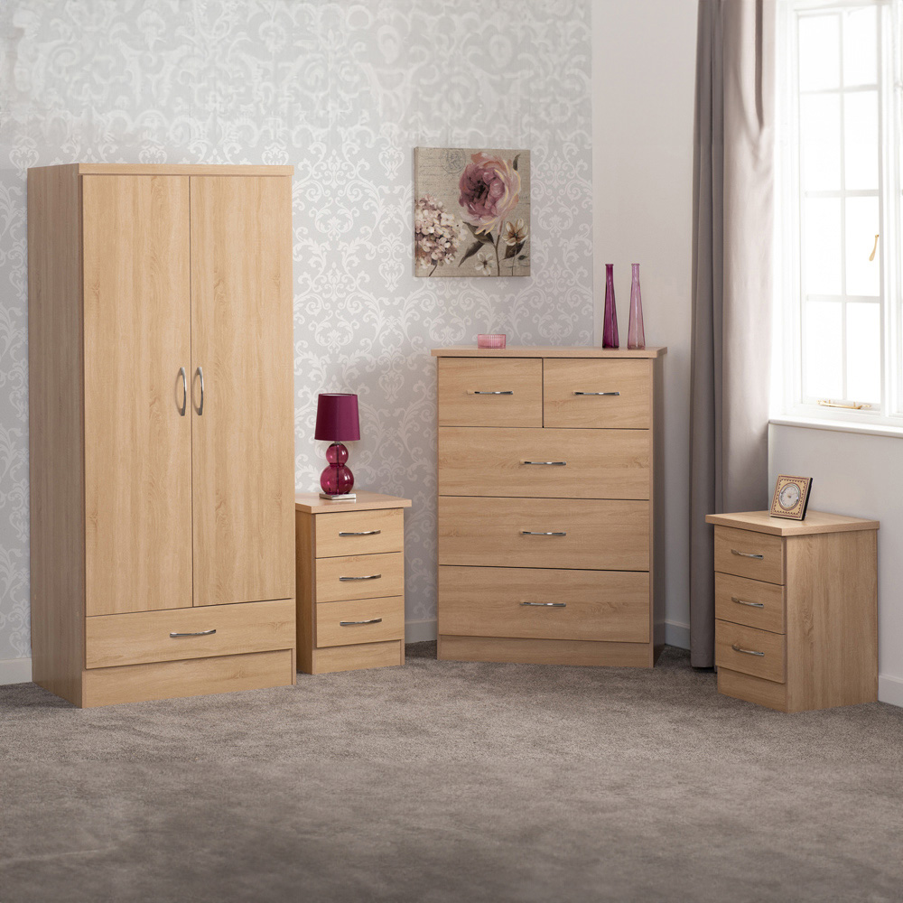 Seconique Nevada Sonoma Oak Effect 4 Piece Bedroom Furniture Set Image 1
