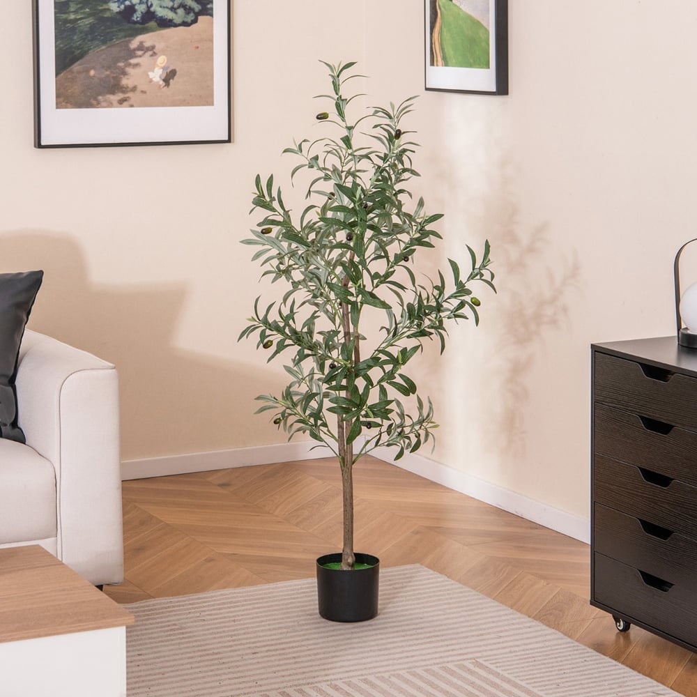 Costway Artificial Olive Tree with Fruits 130cm Image 2
