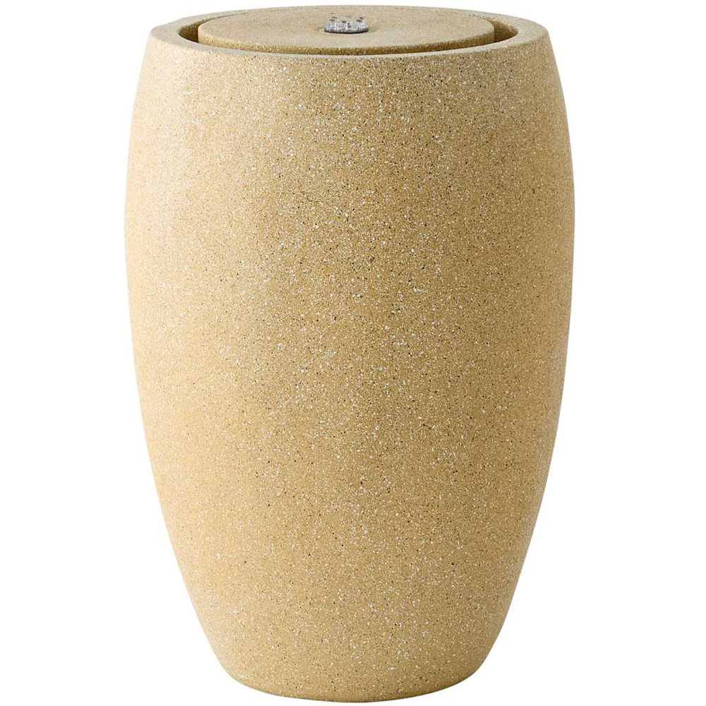 ValueLights Natural Round Tall Urn Solar LED Outdoor Water Fountain Feature Image 1