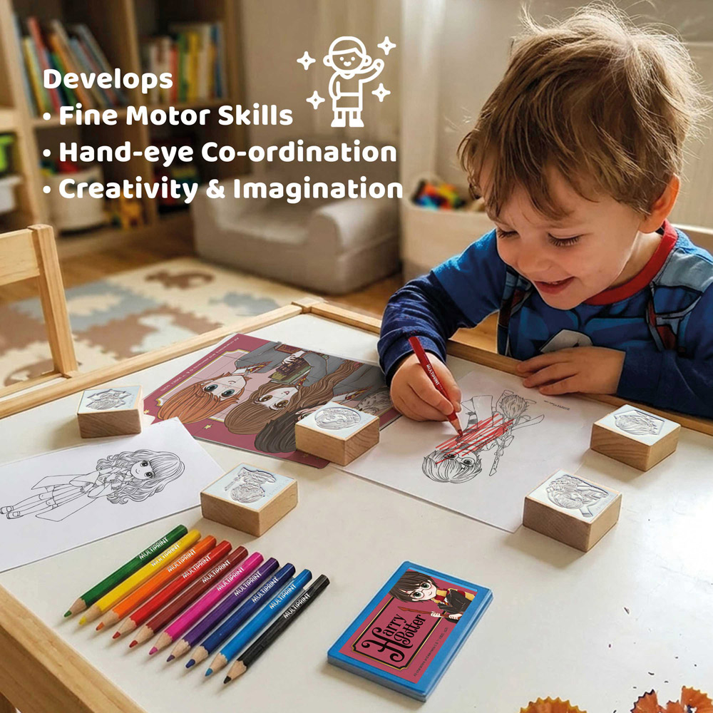 Multiprint Harry Potter Kids Travel Colouring and Stamp Set Image 6