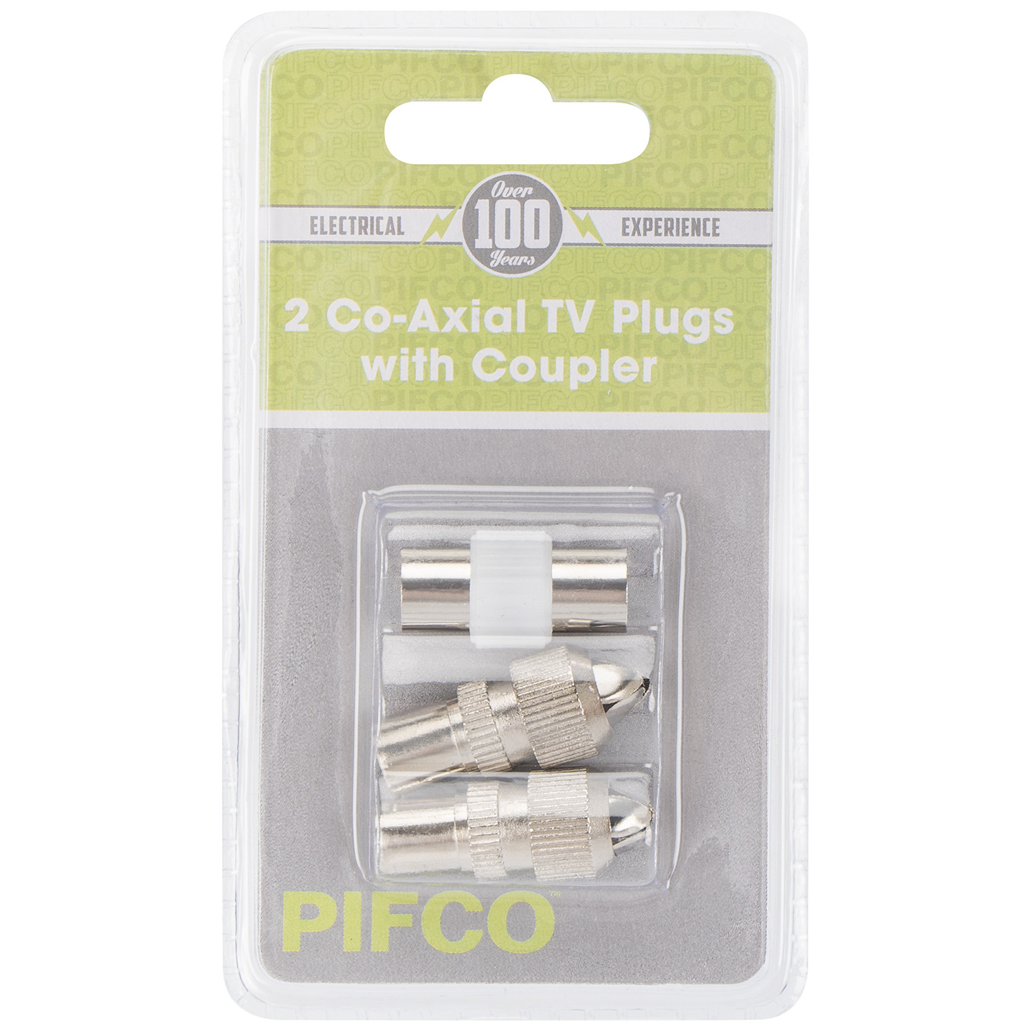 Two Co-Axial TV Plugs with Coupler Image