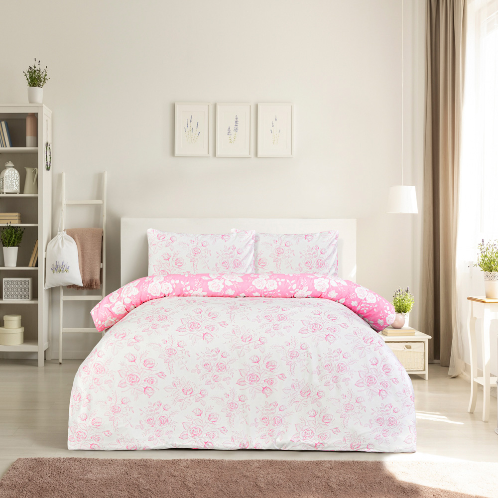 Smart Living King Size Floral Toile Duvet Set Image 8