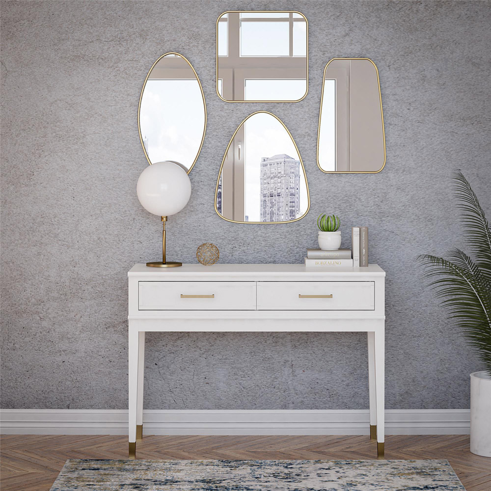 Dorel Home Westerleigh 2 Drawer White Console Table Image 5