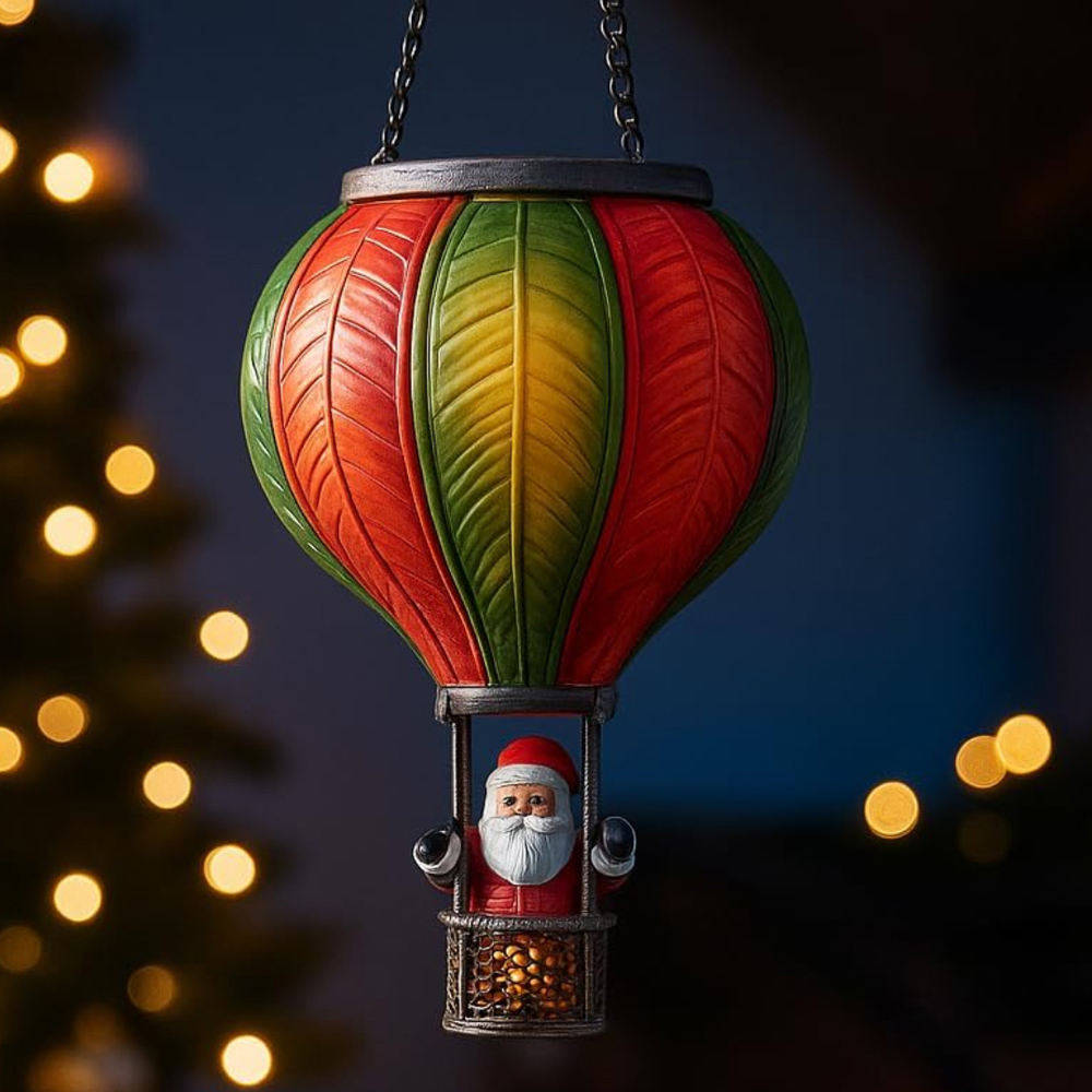 Marco Paul Santa Flaming Balloon Christmas Decoration 45cm Image 3