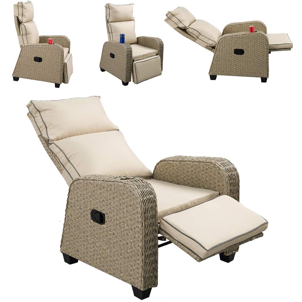 Furniture One Rattan Adjustable Garden Recliner Chair Image 3