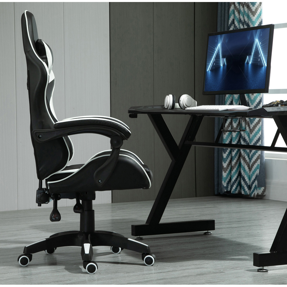 White Tilt and Swivel Computer Chair Image 4
