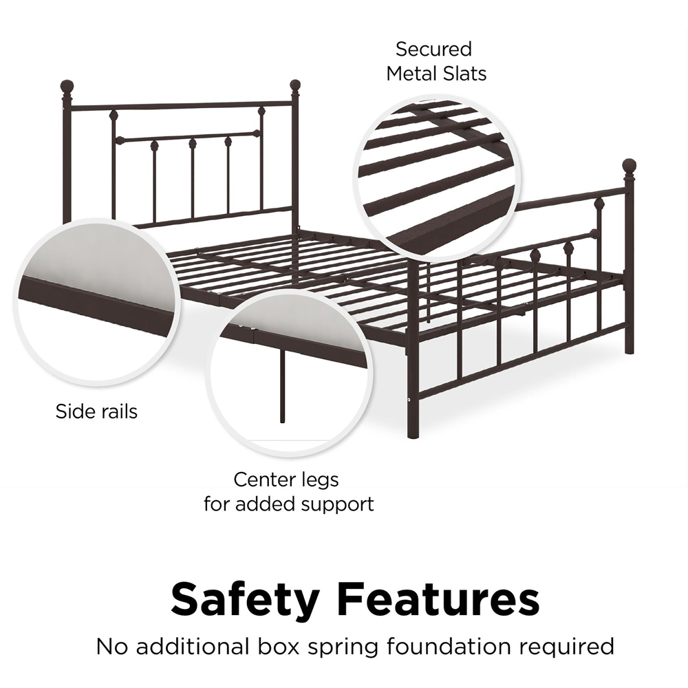 Dorel Manila Double Bronze Metal Bed Frame Image 5
