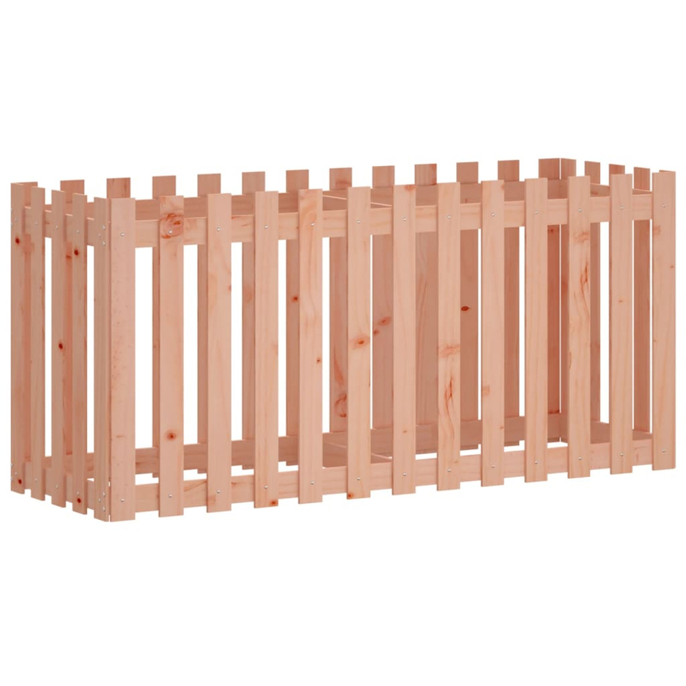 vidaXL Natural Douglas Wood Fence Design Raised Garden Bed 70 x 50 x 150cm Image 1