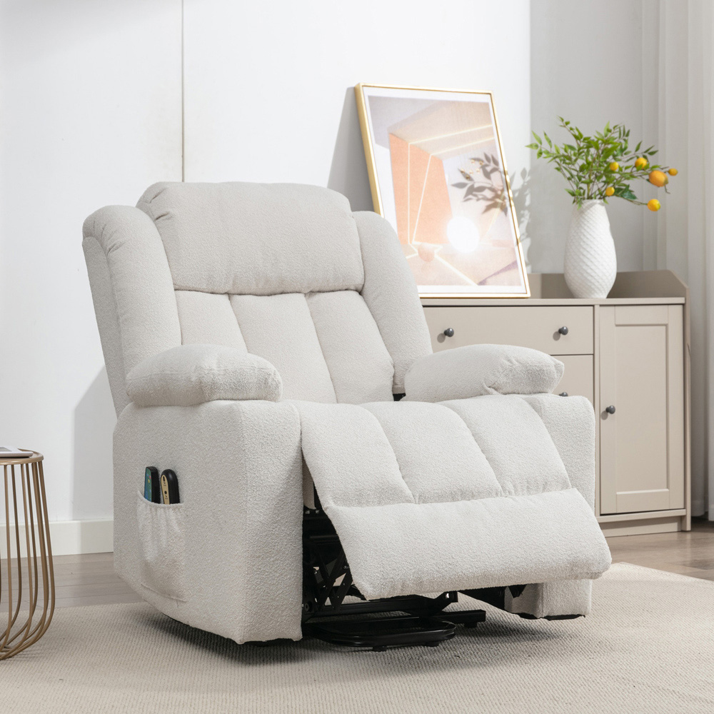 Artemis Home Lovell Cream Massage and Heat Electric Recliner Chair Image 2