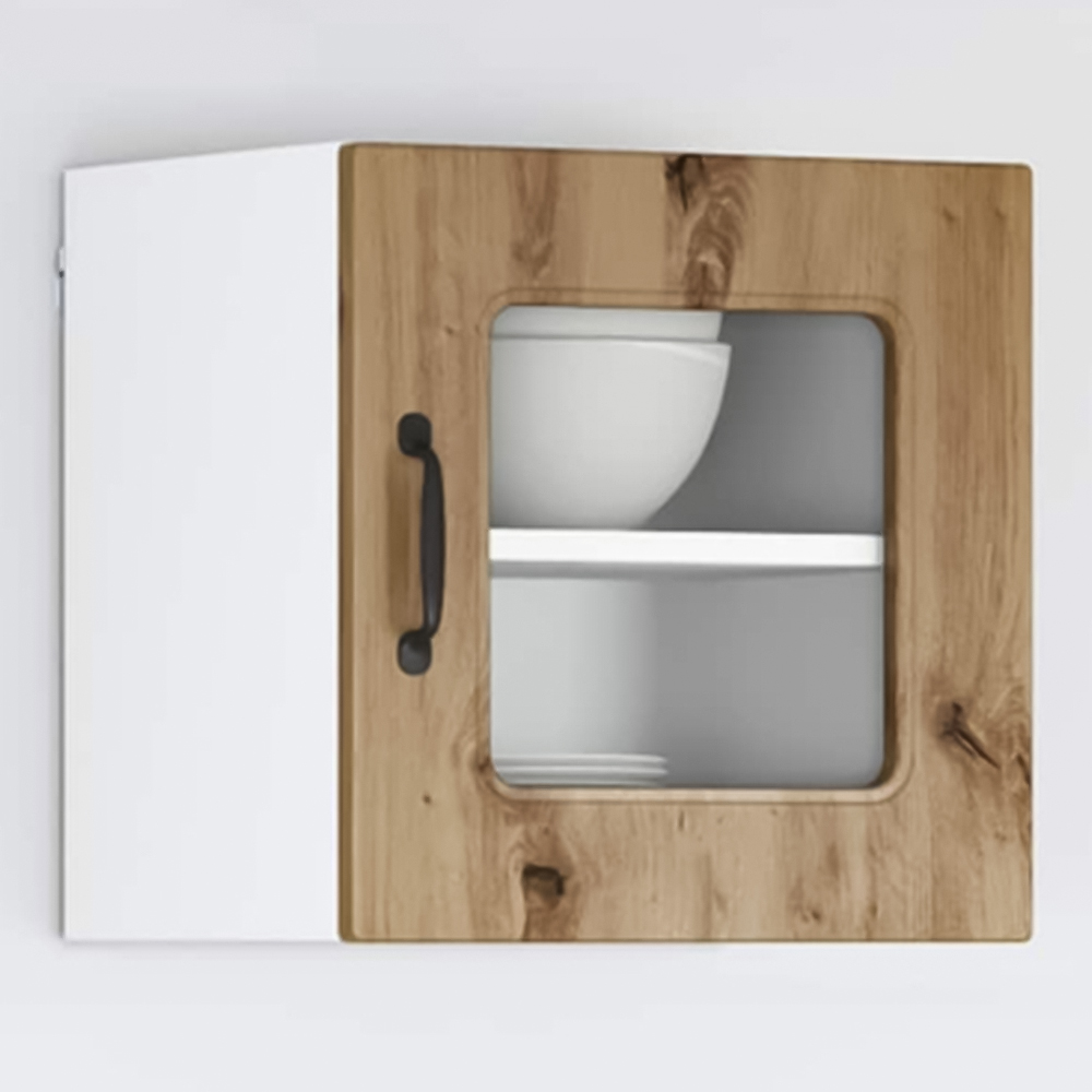 vidaXL Kalmar Single Glass Door Artisan Oak Wall Mounted Kitchen Cabinet Image 1