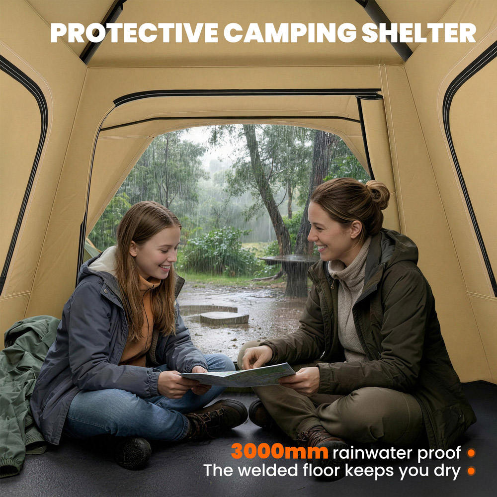 Outsunny 3-4 Person Waterproof Pop Up Camping Tent Khaki Image 7