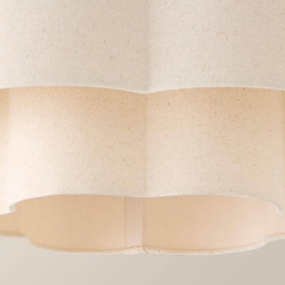 ValueLights Nora 2-Tier Natural Linen Scallop Lamp Shade 45cm Image 3