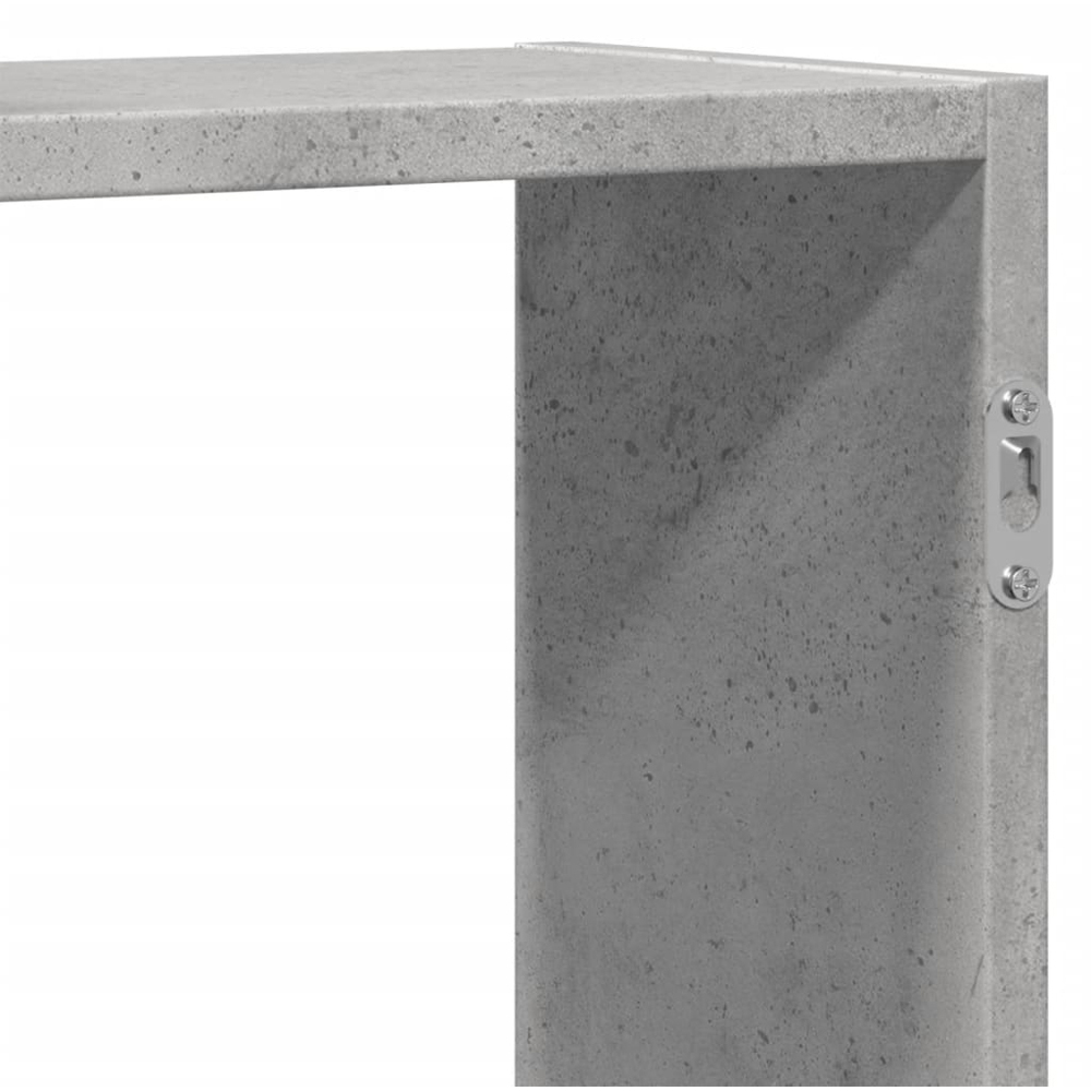 vidaXL 8 Shelf Concrete Grey Floating Wall Shelf Image 7
